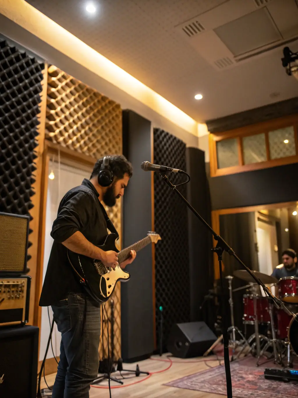 A picture of audio and visual equipment being used in a recording session, highlighting the association's support for content creation.